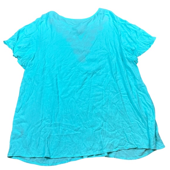 TORRID: Embroidered Blouse - Crinkle Gauze Light Blue -Size 2 / 2X - Picture 10 of 14